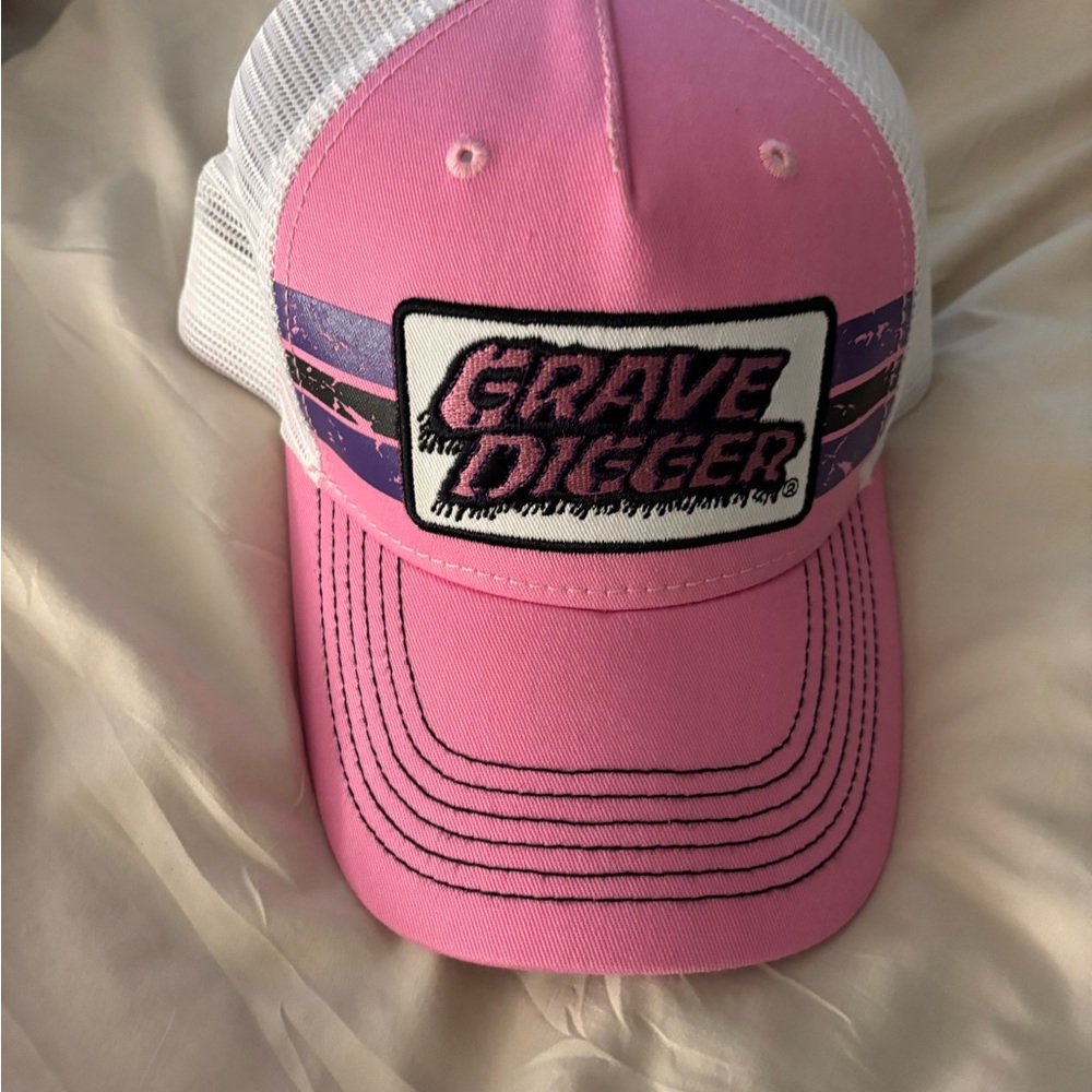 Monster Jam Grave Digger Pink Trucker Hat